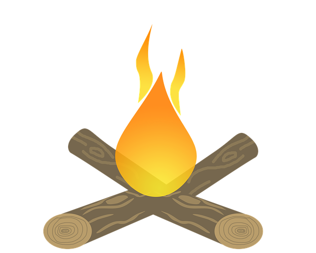Free wood fire camping burned firewood illustration
