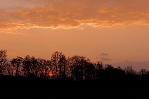 Solnedgang, Zotmenie, Himlen, Natur