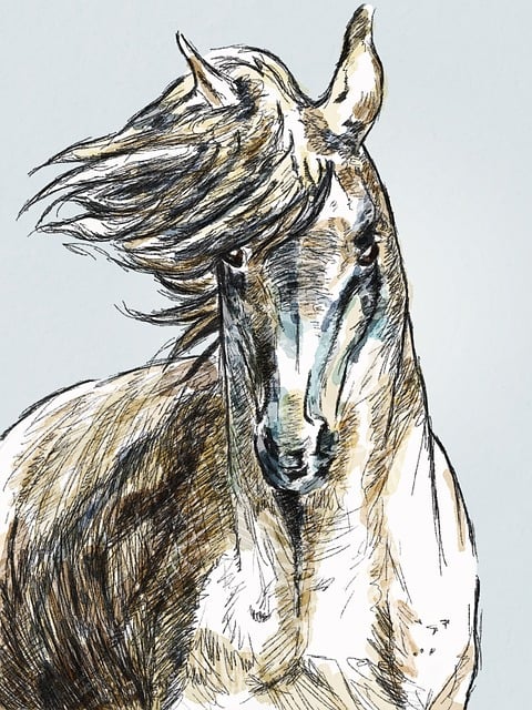 Free a horse portrait the animal illustration
