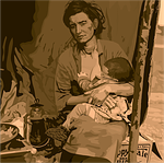 migrant mother, refugee, child
