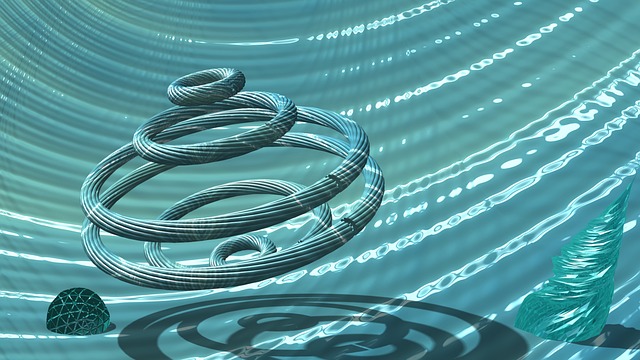 Free water waves fractal illustration