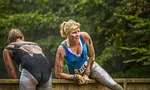 lady, woman, obstacle run