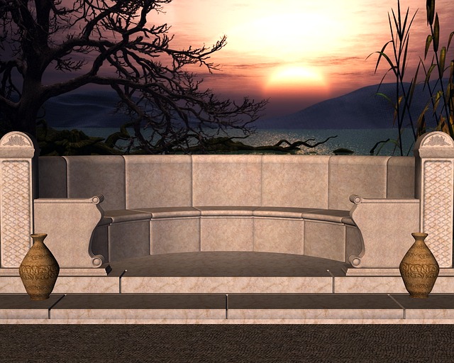 Sonnenuntergang, Steinbank, Draussen