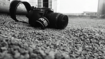black-and-white, blur, camera