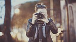 adult, black leather jacket, blur