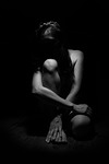 art, black-and-white, dark