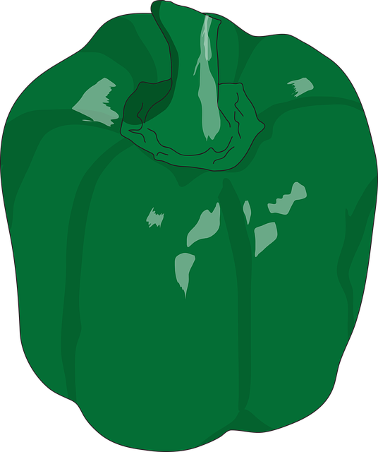 Free Green Pepper Vegetable vector and picture