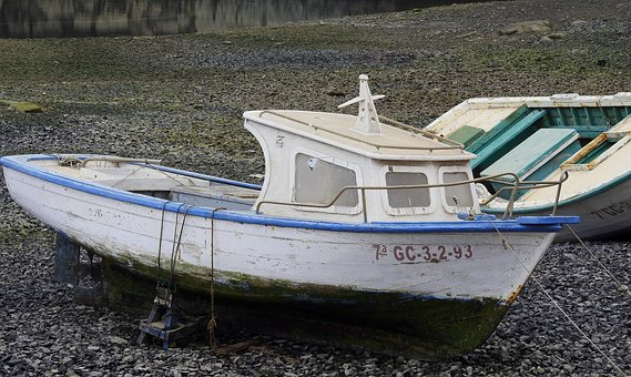 Fischerboot, Marode, Ebbe, Alt, Morsch