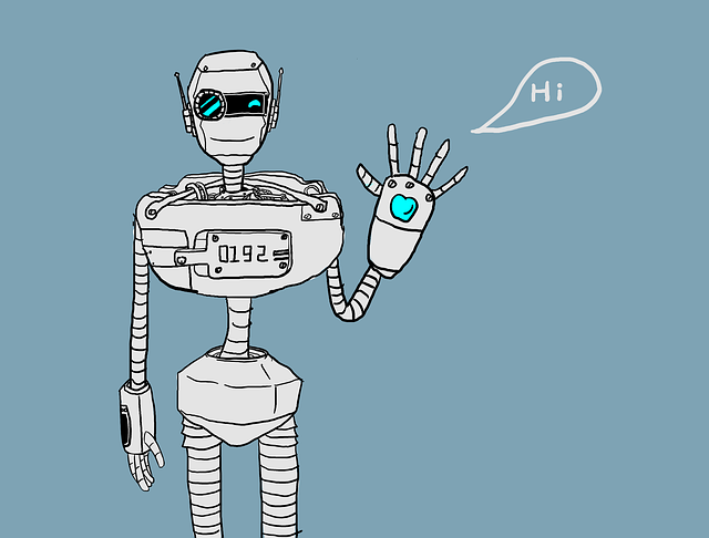 Free robot cartoon hello illustration