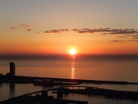 Free Sunrise Barcelona photo and picture
