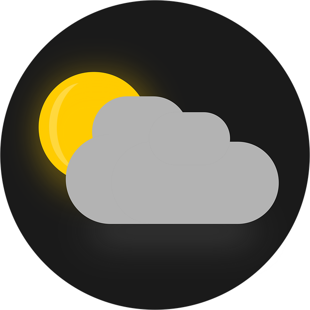 Sonne, Wolken, Icon, Flat, Flat-Design