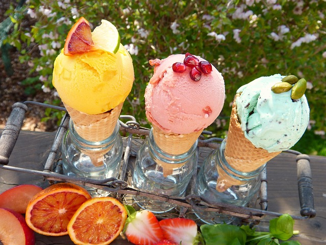 Eiscreme, Speiseeis, Eissorten, Früchte