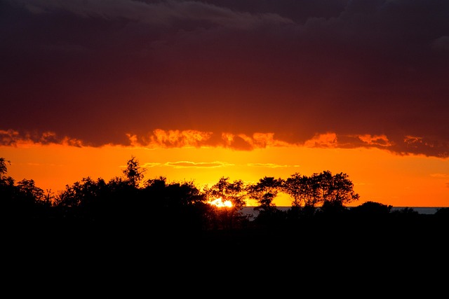 Solnedgang, Sol, Natur, Himmel, Aften