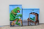 street art, kermit the frog, tv