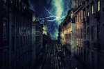 city, rain, storm