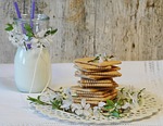 cookies, butter biscuits, glass