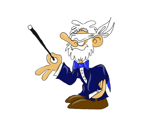 Blind, Zauberer, Karikatur