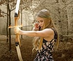 woman, female, archer