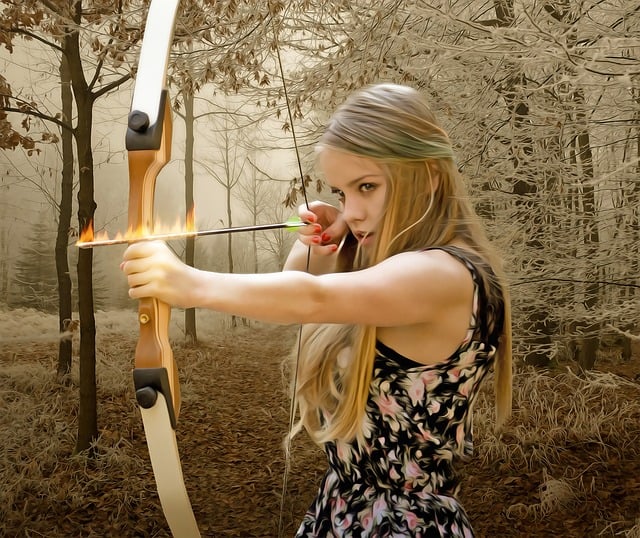Free woman female archer illustration