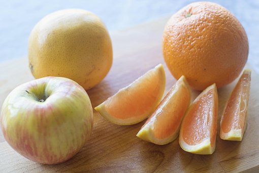 Fruta, Ainda Vida, Maçã, Laranja