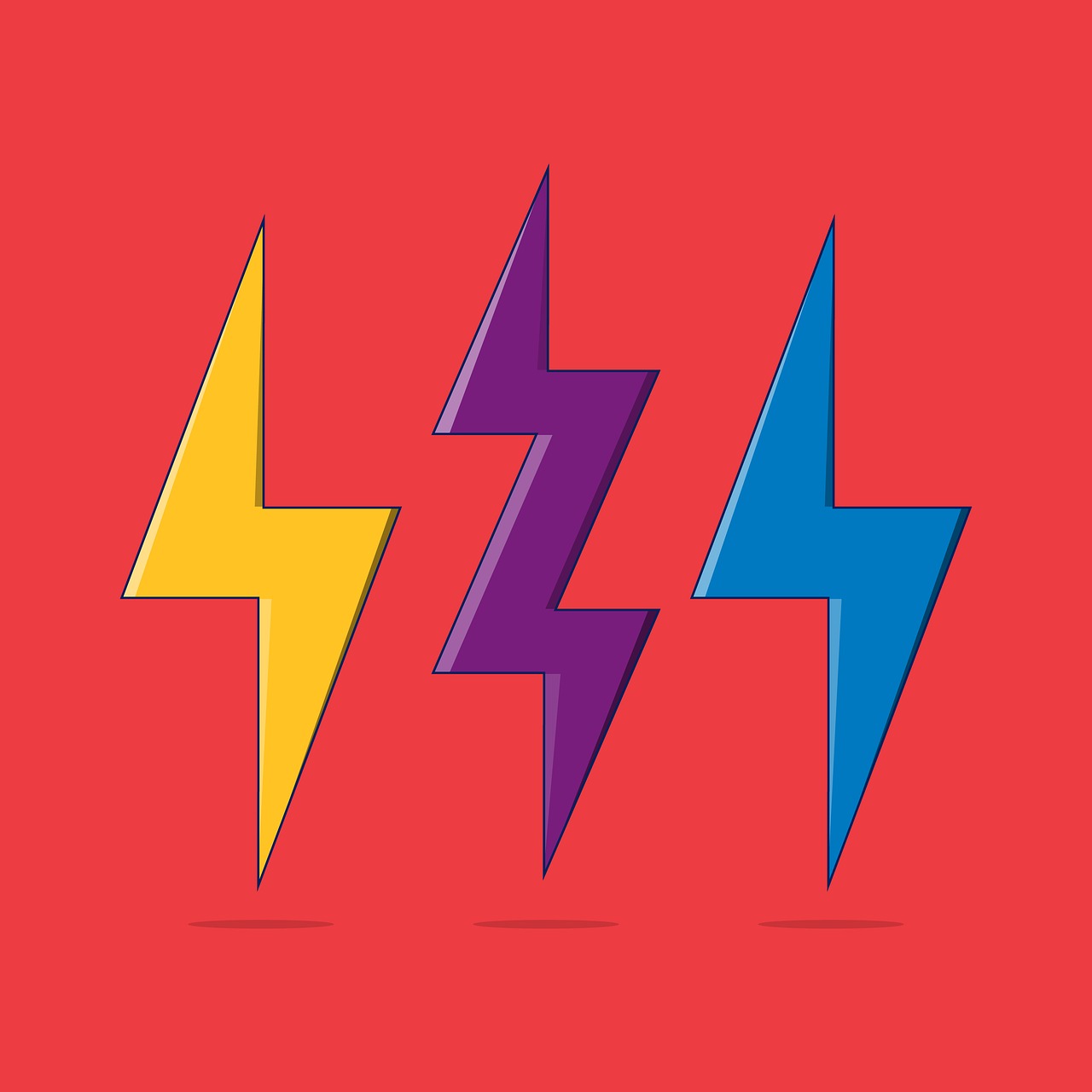 Download free HD stock image of Lightning Icons Free lightning icons color illustration