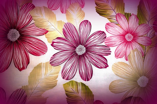 Free print fabric nature illustration