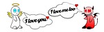 angel, devil, love