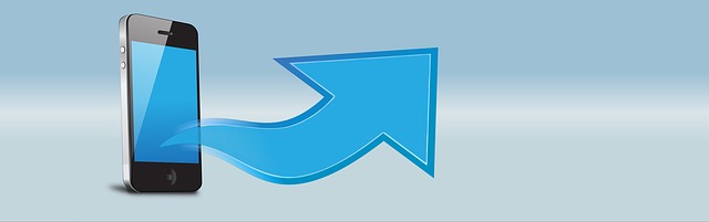 Free mobile arrow send illustration