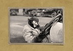 vintage, lady, car