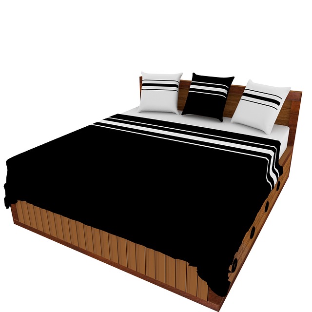 Free bed coussindraps 3d illustration