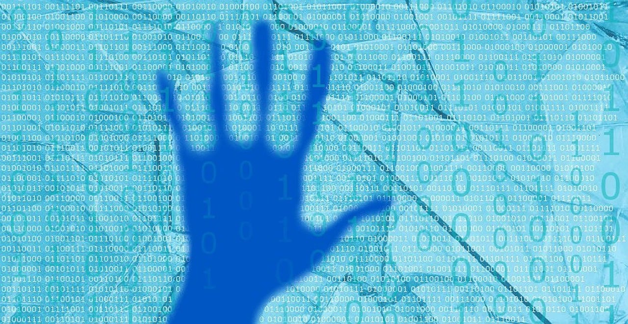 Download Blue Hand, Cyber Attack, Numbers. Royalty-Free Stock ...