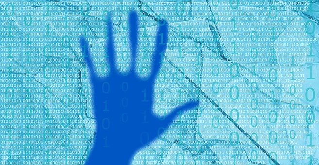 Free Blue Hand Cyber Attack illustration and picture