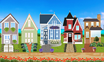 houses, victorian, facade