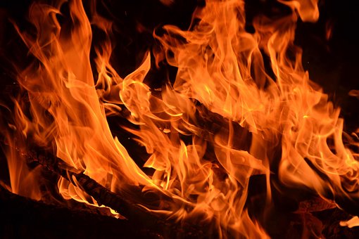 Flamme, Ild, Flammer Træbrand, Brænde