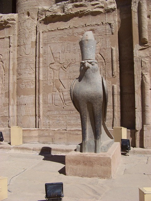 Egito, Luxor, Pássaro, Deus, Horus