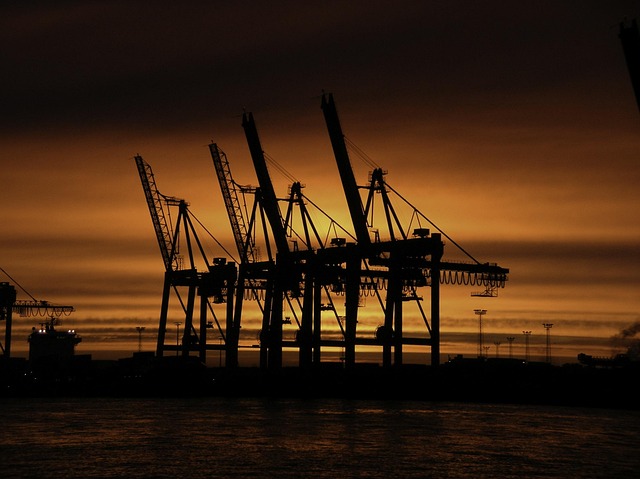 Free Container Cranes Sunrise photo and picture