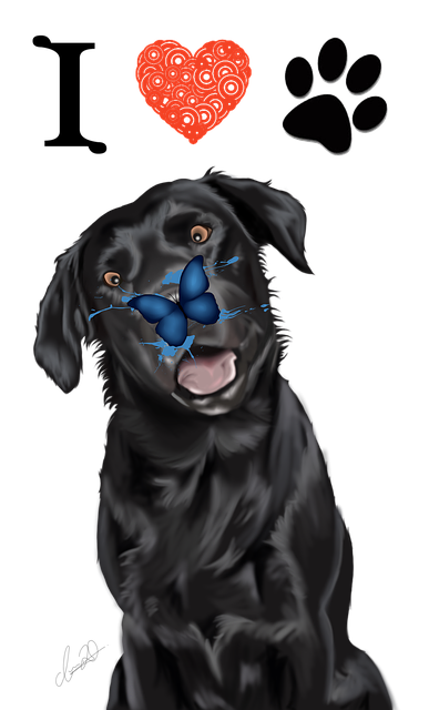 Free labrador dog love illustration
