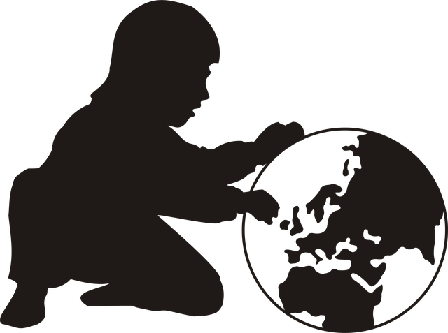 Free child world map vector