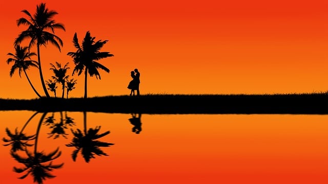 Free couple love silhouette illustration