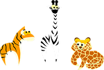 zoo, tiger, giraffe