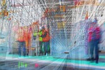 station, work, overprint