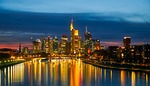 frankfurt am main, germany, sunset
