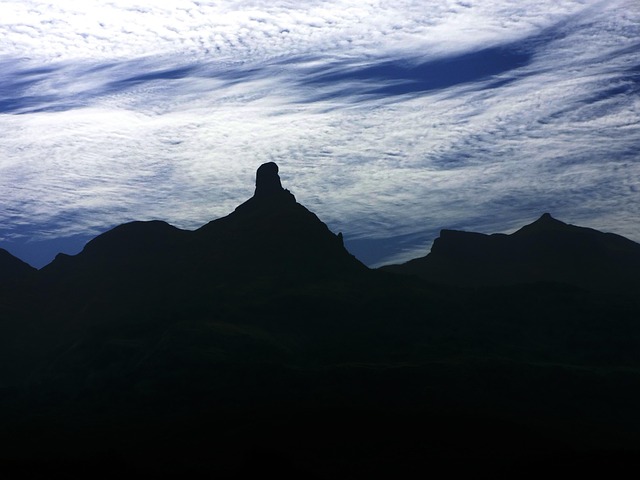 Bjerg, Sahyadri, Maharashtra, Silhuet