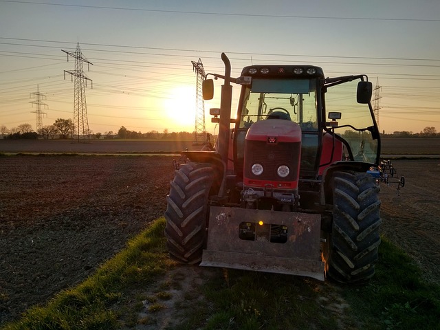 Free Tractor Sunset photo and picture