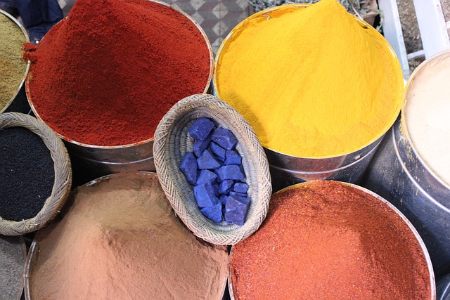Bleu Majorelle, Farben, Gewürze