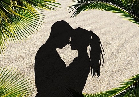 Pareja, Silueta, Sombras