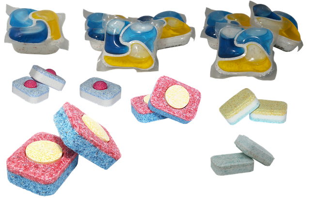 Free tablets for dishwashing machine capsules for the dishwasher chemistry illustration