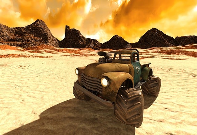 Free desert wreck automobile illustration