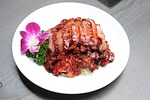 honey sauce char siew, hong kong style, restaurant cuisine