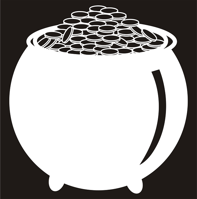 Free pot cauldron a bag of gold vector